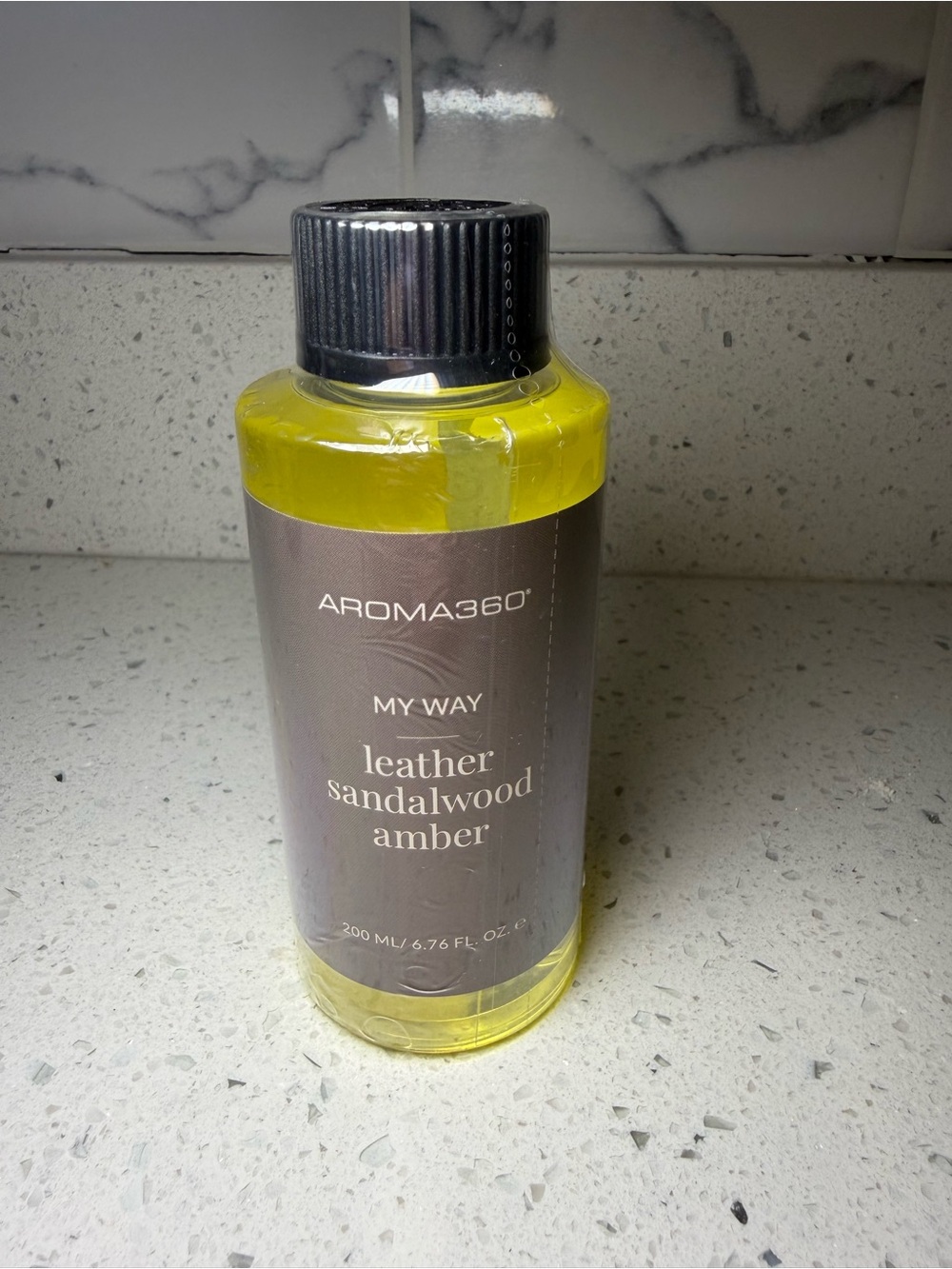 Aroma360 My Way Leather Sandalwood Amber Refill NEW 200 mL / 6.76 oz